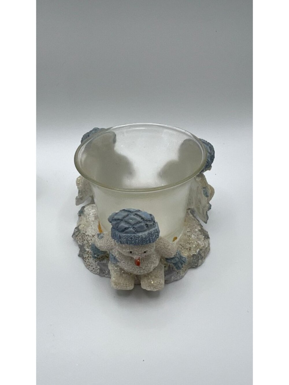 Snowman Votive Candle Holders Set Of 2 Holiday Winter Decor - Picture 5 of 5